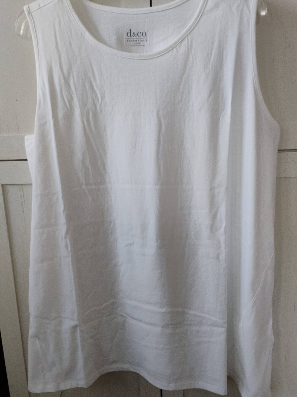 Denim & Co. White Cotton Jersey Tunic Tank /w Flared Bottom-5XP- NWT